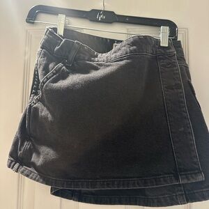 FREE PEOPLE Black Denim Mini Skirt